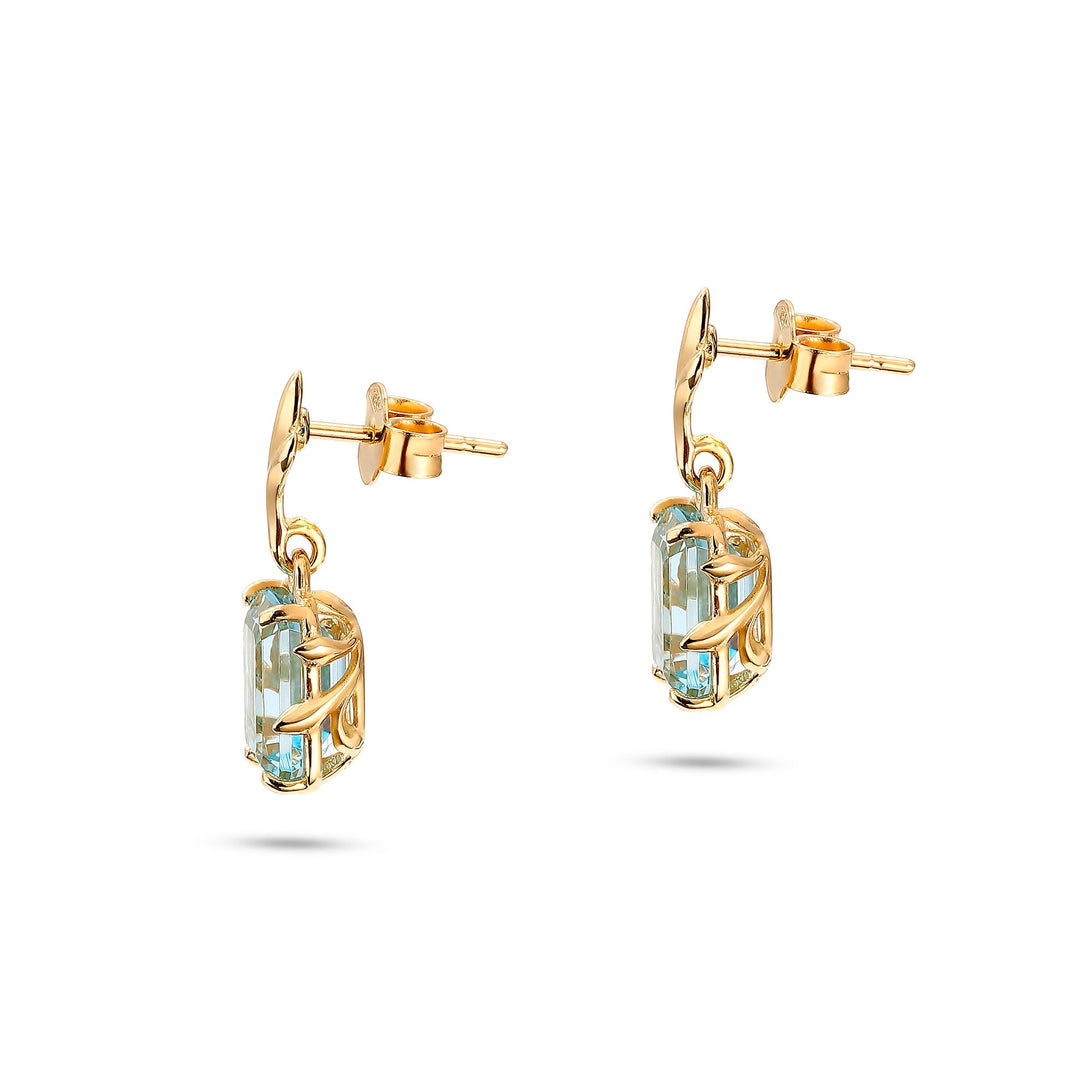 Boucles d'oreilles princesse en topaze bleue