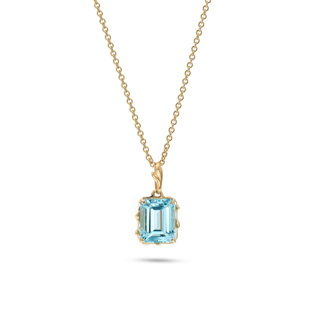 Pendentif Princesse Topaze Bleue