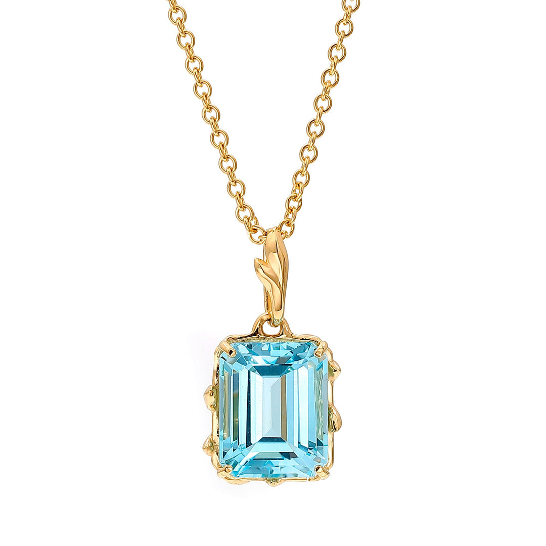 Pendentif Princesse Topaze Bleue