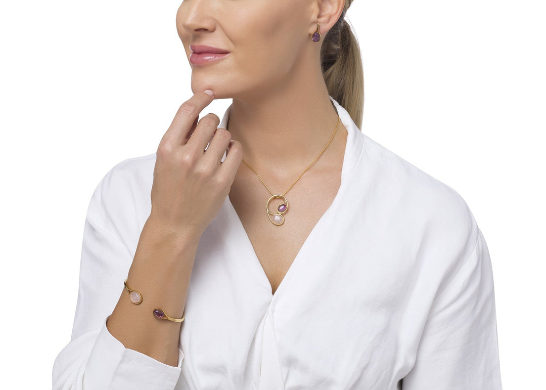 Morning Dew Pink & Purple Pendant