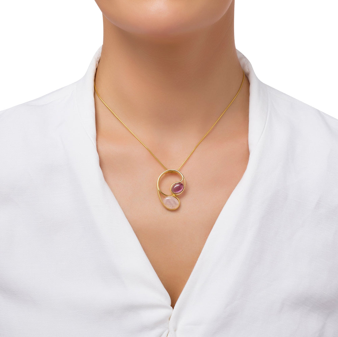 Morning Dew Pink & Purple Pendant