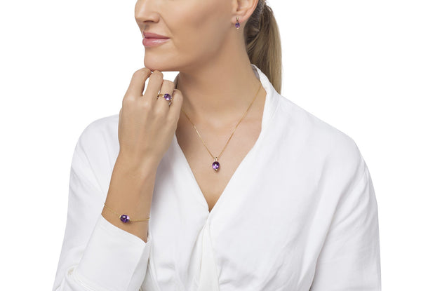 Pierścień z okrągłym szlifem Purple Ice