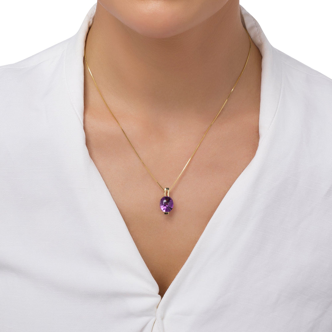 Purple Ice Round Cut Pendant