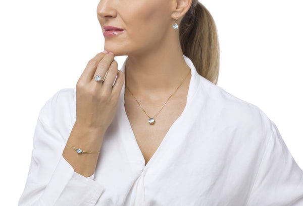 Blue Frost Round Cut Earring