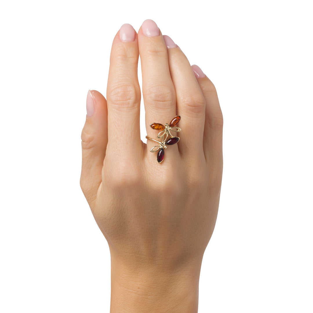 Bague Libellule au miel