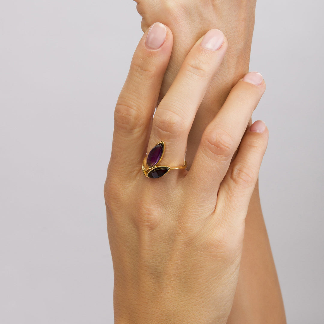 Morning Dew Purple & Cherry Ring