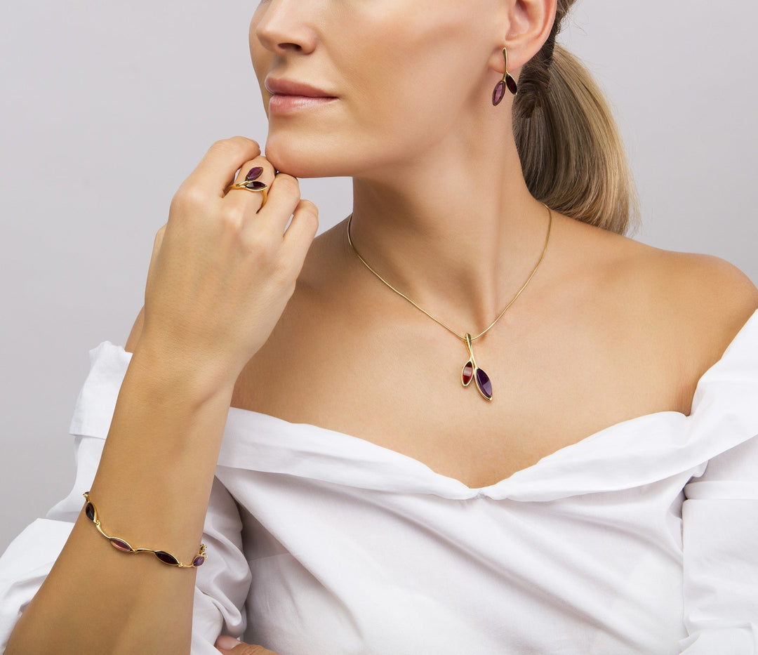 Morning Dew Purple & Cherry Ring