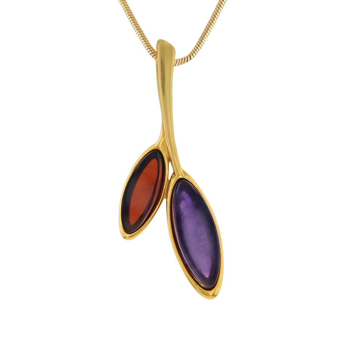 Pendentif Morning Dew violet et cerise