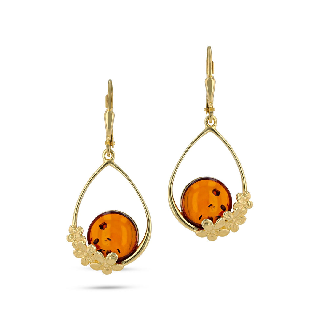 Boucles d'oreilles guirlande de fleurs miel