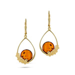 Charger l&#39;image dans la galerie, Boucles d&#39;oreilles guirlande de fleurs miel
