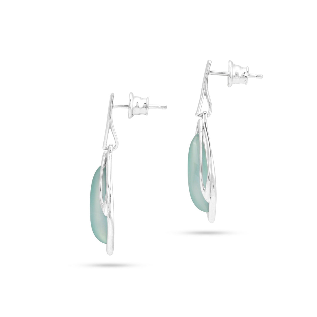 Silver Storm Aqua Earrings