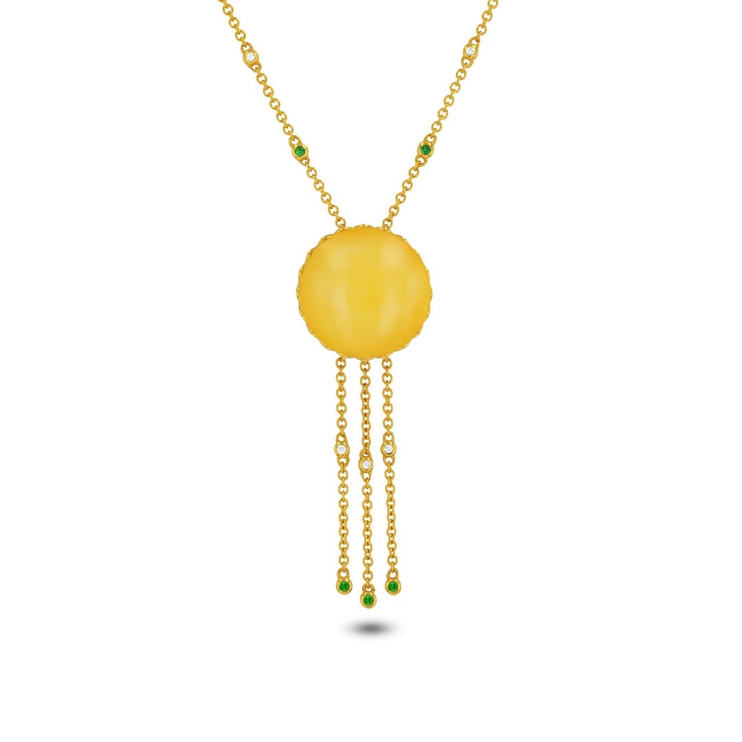 Naszyjnik Starburst Amulette White Amber