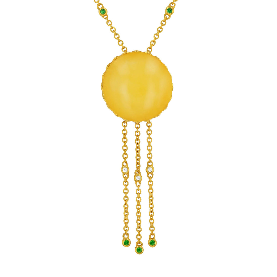 Naszyjnik Starburst Amulette White Amber