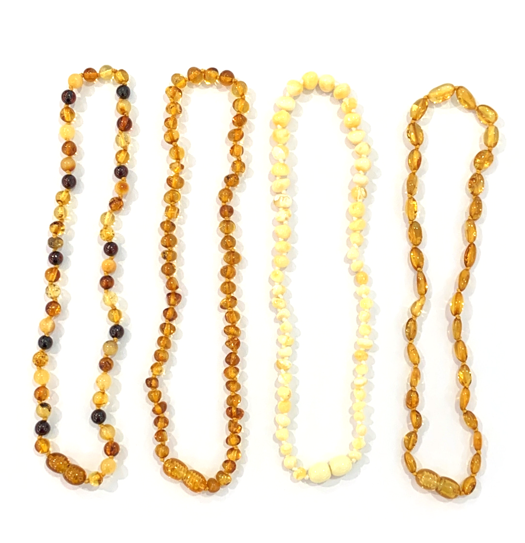 Collier de dentition pour bébé en ambre naturel