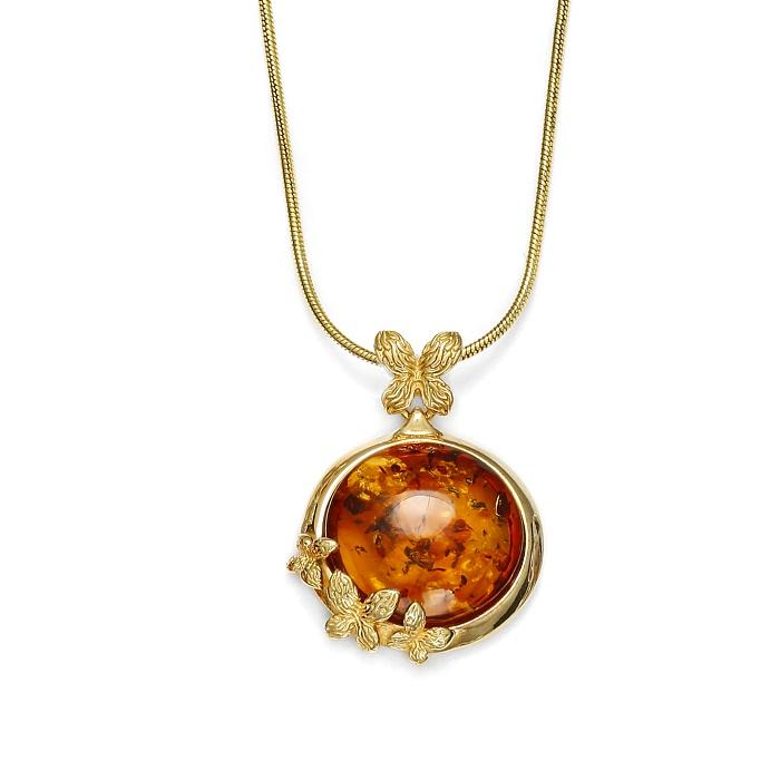Butterfly Amulette Cognac Pendant - Koraba