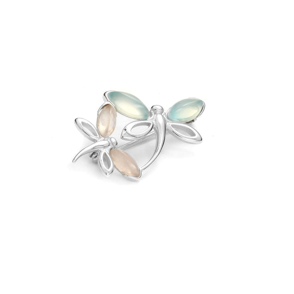 Dragon Fly Pink & Aqua Brooch - Koraba
