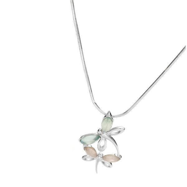 Dragon Fly Pink & Aqua Pendant - Koraba