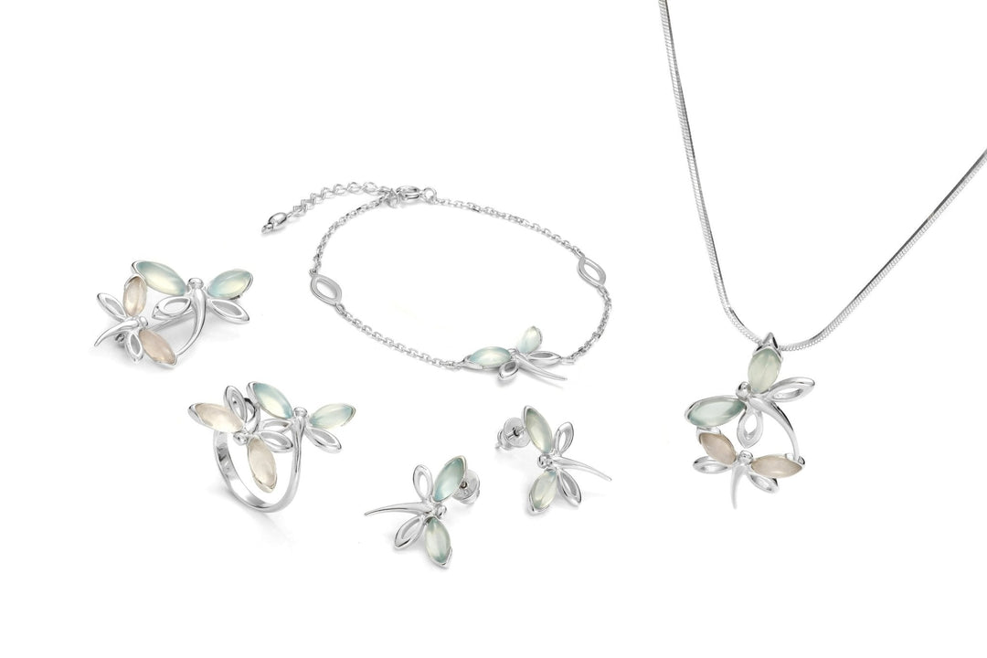 Dragon Fly Pink & Aqua Pendant - Koraba