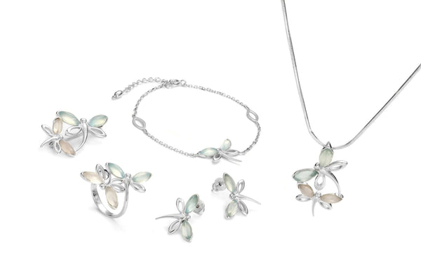Dragon Fly Pink & Aqua Pendant - Koraba