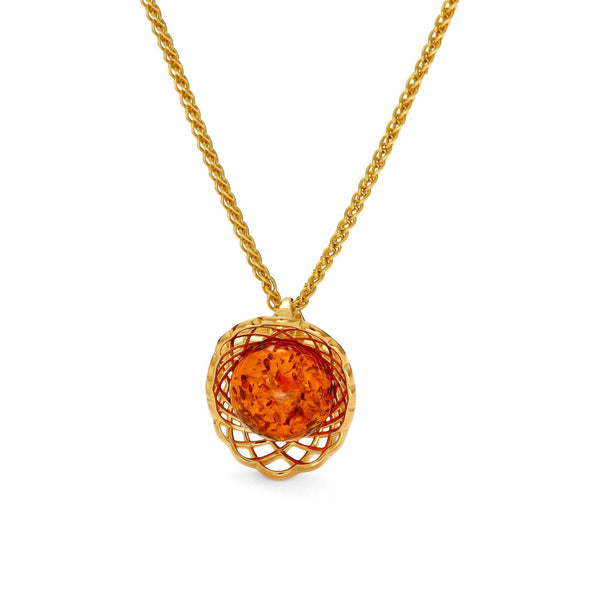 Golden Web Cognac Pendant - Koraba