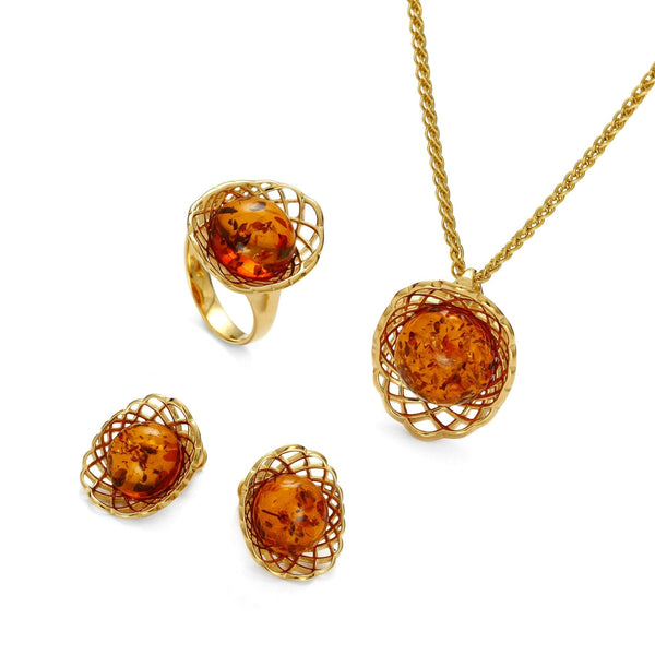 Golden Web Cognac Pendant - Koraba