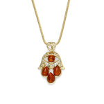 Load image into Gallery viewer, Hand of Fatima Cognac Pendant - Koraba
