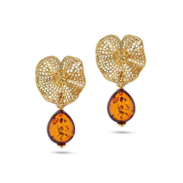 Morning Glory Cognac Earrings - Koraba