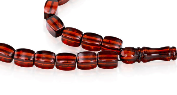 Natural Caribbean Amber Diamond Cut 1 Cherry 33 Rosary beads - Koraba