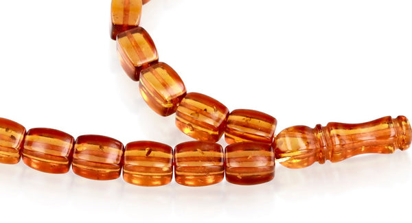 Natural Caribbean Amber Diamond Cut 1 Cognac 33 Rosary beads - Koraba