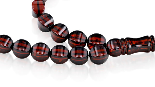 Natural Caribbean Amber Diamond Cut 3 Cherry 33 Rosary beads - Koraba
