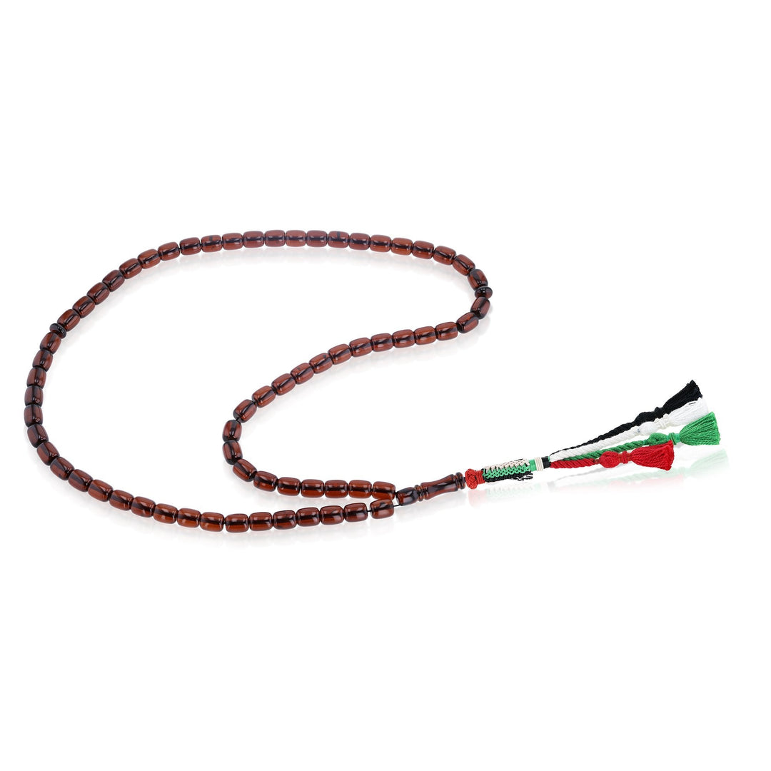 Natural Caribbean Amber Rosary Barrel Cut 1 Cherry Color 66 Beads - Koraba