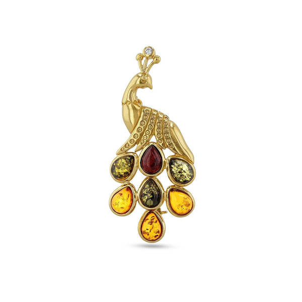 Peacock Harlequin Brooch - Koraba