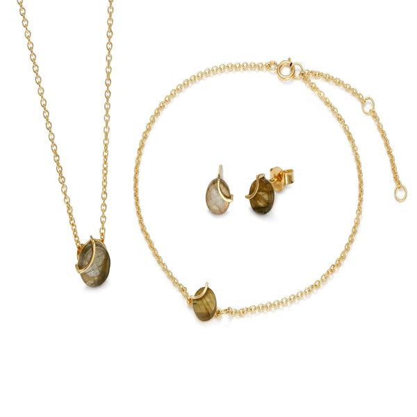Raw Amulette Labradorite Earrings - Koraba