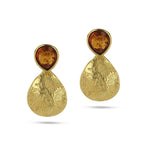 Load image into Gallery viewer, Sunny Leaf Print Cognac Earrings - Koraba
